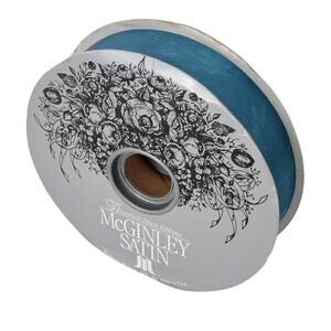 McGinley Satin Ribbon Teal #9 1 5/16" x 100 Yards Acetate Spool NEW Craft